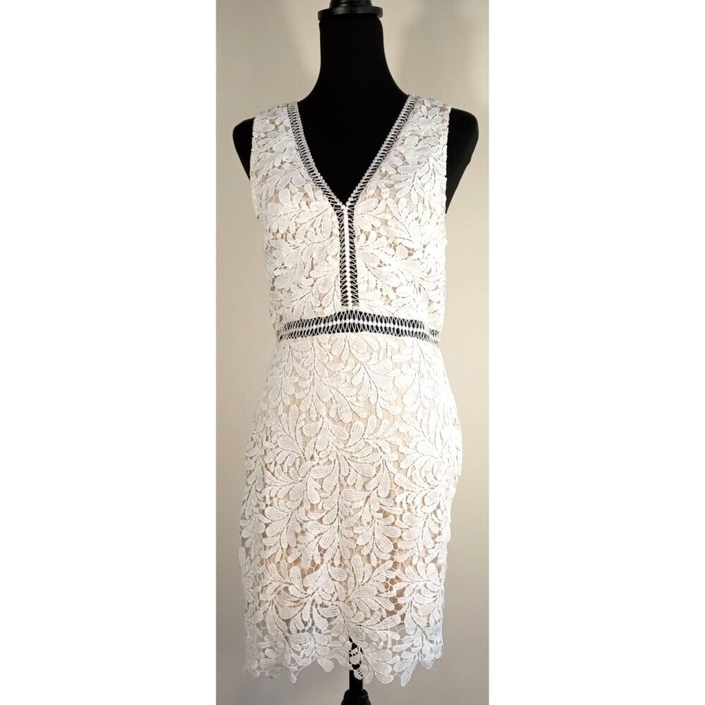 Tobi White Crochet Lace Sheath Dress Size M